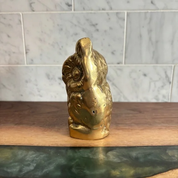 Vintage 4” Brass Owl Figurine - Picture 4 of 8